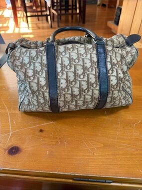 Christian Dior canvas satchel Boston bag